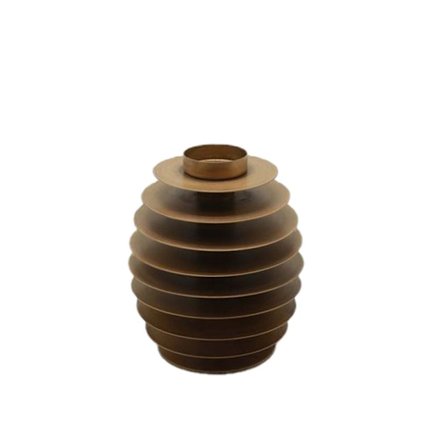 Fyrfadsstage, Metal, 12x12x14 cm, Brun