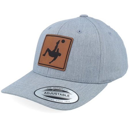 Kiddo Cap - Grå adjustable Keps - Kids Football Bicycle Kick Engraved Heather Grey Adjustable @ Hatstore