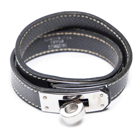 Hermès Vintage, Pre-owned Kelly Double Tour Bracelet Zwart, Dames, Maat:ONE Size,leer