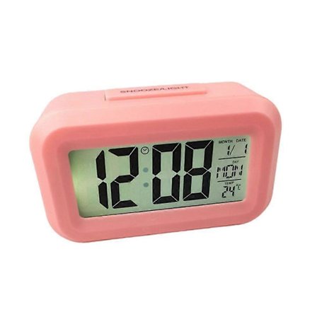 Trådløst LED Vækkeur med Stor Skærm, Temperatur, Snooze & By Tid - Bærbar Bordlampe