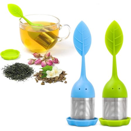 Silikon Te-infuser - 2-pack, Finmaskigt Löst Te-filter - Grön, Blå