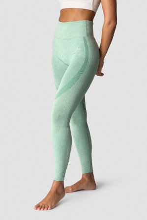 ICANIWILL - Soft Seamless Tights Wmn Light Green Melange- Sportlegging - Dames - sportkleding van ICIW