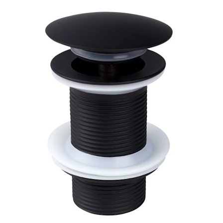 Svart handfat avlopp modern pop up klick clack fjäderbelastad propp utan överfyllning pop up handfat avlopp för tvättställ kran badrum