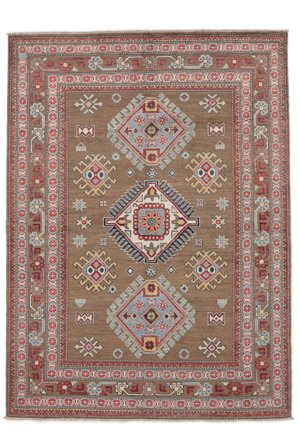 Kazak Fine Rug Oriental Brown/Dark Yellow (Wool, Afghanistan)