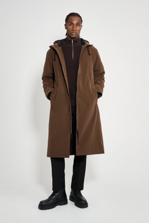Stockholm Long Matte Winter Coat Dark Brown