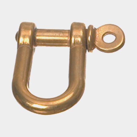 Grillete recto para lámparas de queroseno, Ø8 mm, latón, con tornillo de mariposa roscado