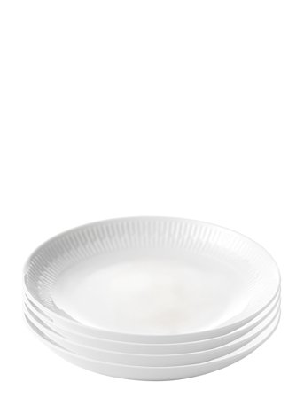 Relief - Suppe Tallerken Porcelæn White 4 Stk 22 Cm Gaveæske White Aida