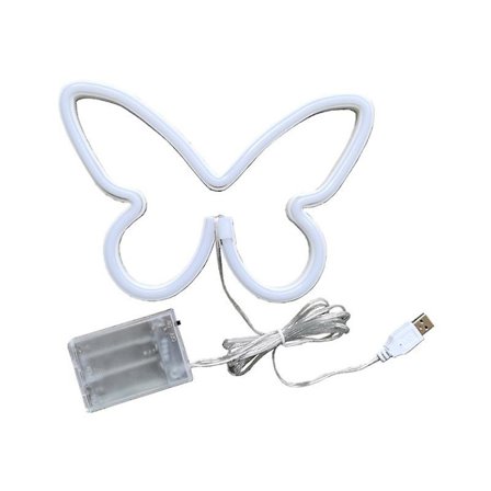 Neon Skilt Til Pink Værelse Indretning Æstetisk Sommerfugl Led Skilt Til Soveværelse Væg Deror Kollegium Skrivebord Neon Lys Til Preppy Værelse Usb/