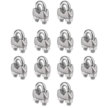 12 st M8 Rostfritt Stål Trådlina Klämma, Trådlina Klämma Kabel / U-Bult Sadel Fäste M8, Trådlina Kabel För Djurstaket
