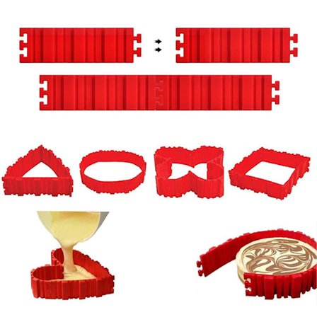 4-pakks Silikonkakeform Magic Bake Snakes Ikke-klebende DIY Bakeformverktøy Design kakene dine i alle former