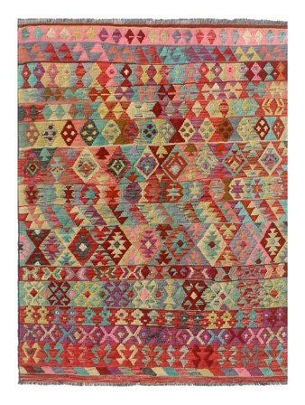 Handgeweven Kelim Afghan Old Style Vloerkleed 142X196