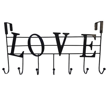 Dekorativt jernkunst hjem bokstavkrok multifunksjonell krok veggkombinasjon lagring og etterbehandling