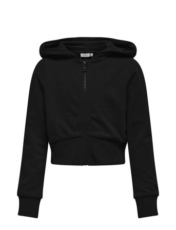 Kogbella Life L/S Zip Hood Short Ub Swt Tops Sweat-shirts & Hoodies Hoodies Black Kids Only
