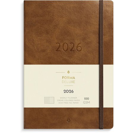 Burde Stor Veckokal. Forma Deluxe 2026 brun - Lyreco - Almanackor och kalendrar - Veckokalendrar - Stora veckokalendrar