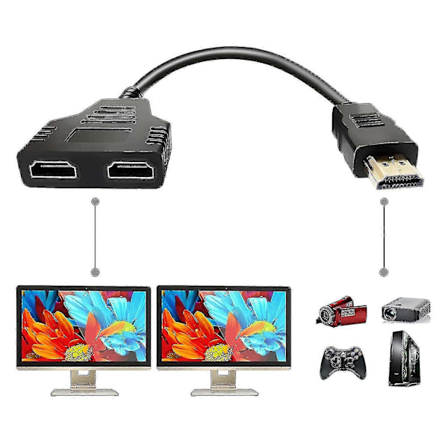 HDMI Splitter Adapter Kabel HDMI Splitter 1 In 2 Ut HDMI Hane -Aya