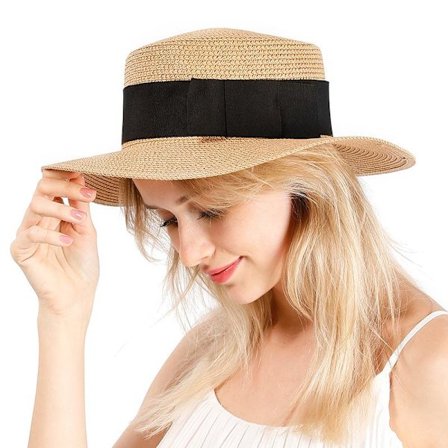 Solhatter for kvinner UPF 50+ Bredbremmet stråhatt