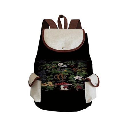 Sopp Linen Snøring Ryggsekk Harajuku Stil Mote Casual Reise Strand Dame Ryggsekk Stor Kapasitet Bærbar Skoleveske~02085