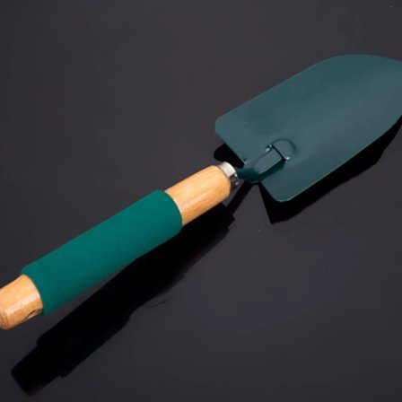 36 cm lång trädgårdsplanteringsverktyg, stora spadar med spets, små spadar med trähandtag, planteringskrukor, lucker jord, omplanteringsspade