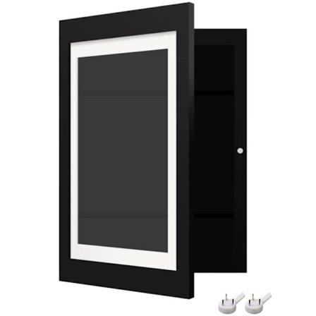 Svart treramme med frontåpning og utskiftbare elastiske stropper for skolearbeid, utklippsbøker, samleobjekter, bilder, prosjekter