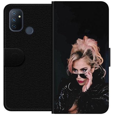 Kompatibelt Lommeboketui til OnePlus Nord N100 Lady Gaga portrett med solbriller og dramatisk sminke i mørk glamorøs stil