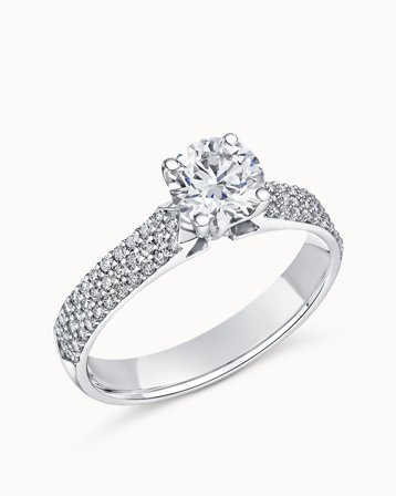 Sidestensring Fiona 18K Hvidguld Naturlig Diamant 0.30 Carat - Forlovelsesringe hos Vanbruun