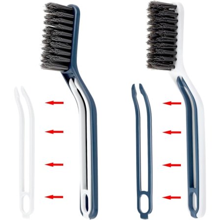 2 kpl 2-in-1 monitoiminen lattiasauman harja, rakojen puhdistusharja, hiusten poistoharja ovien ja ikkunoiden railoista