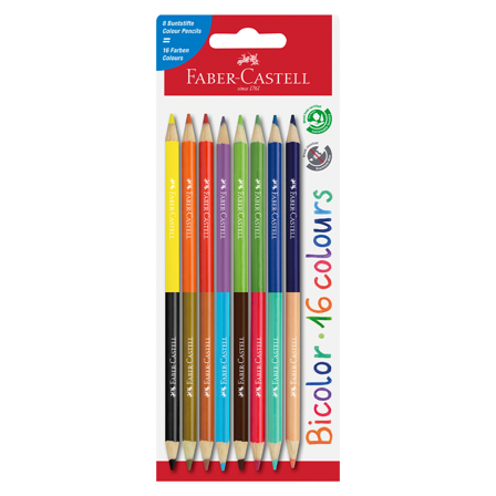 Faber-Castell Fargeblyanter Bicolor 8-set