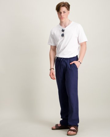 RYVLS Jackson Linen Pants Blå Bukser Gutt - Kids Brand Store