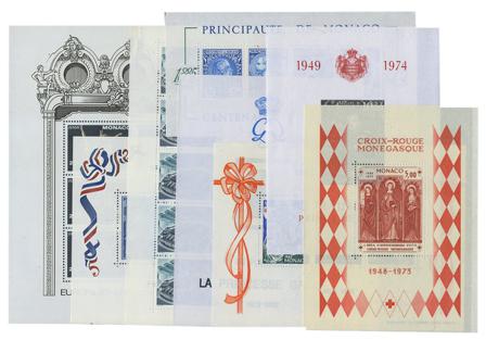 Monaco 1973-1993 - 8 forskellige miniark - Postfrisk