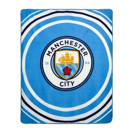 Manchester City FC Fleece Pulse filt En Storlek Blå/Vit