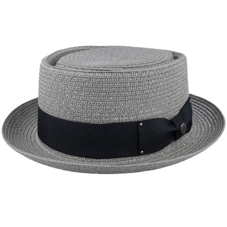 Jaxon & James - Grau Porkpie Hut - Toyo Braided Grey Pork Pie @ Hatstore