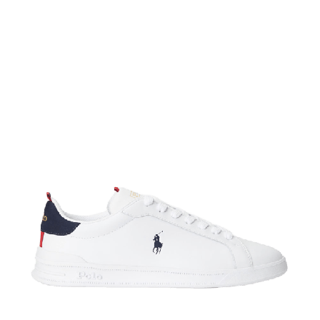 Ralph Lauren Heritage Court II Leather Sneaker Skor Herr Vit 45