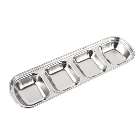 Ruostumattomasta teräksestä valmistettu jaettu mauste- ja dippikulho keittiöön