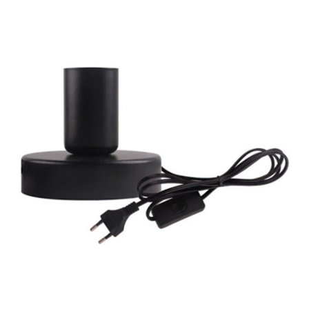 Bordslampa bas?? - 1 st svart, sängbordslampa bas? - Design och funktion - upp till 1 x E27, 10 W med svart kabelbrytare (utan glödlampa)