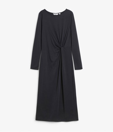 Kappahl | Długa sukienka z trykotu Czarne XL | Czarne