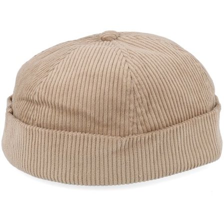Upfront - Beige docker Beanie - Echo Corduroy Cap Khaki Docker @ Hatstore