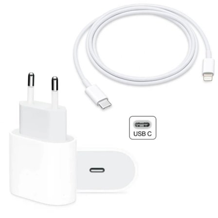 iPhone Hurtigoplader 20W PD Adapter + 1M Lightning-kabel