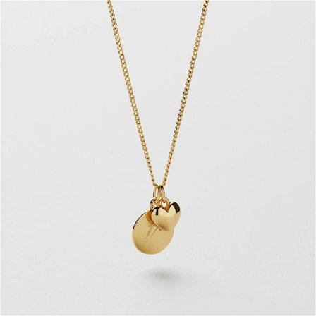 Love Charm Halskjede Gravering - 18K GULLBELAGT STERLINGSØLV