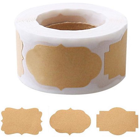 250 stk Gaveklistremerker Navnelapper Klistremerker, Selvklebende Håndlagde Flaske Allsidige Krukke Etiketter for Gaver Kosmetikk Dekorasjon Krukker 