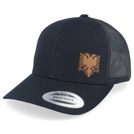 Iconic - Schwarz Trucker Cap - Albanian Small Eagle Patch Black Trucker @ Hatstore