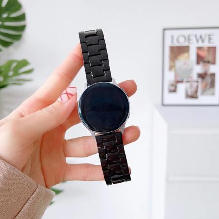 20 mm 22 mm rem för Samsung Galaxy Watch 5 Pro 40 mm 44 mm 45 mm aktiv 2 växlar S3 Akrylband för Huawei GT/2/3/ Pro armband Black Watch 4 Classic 46mm