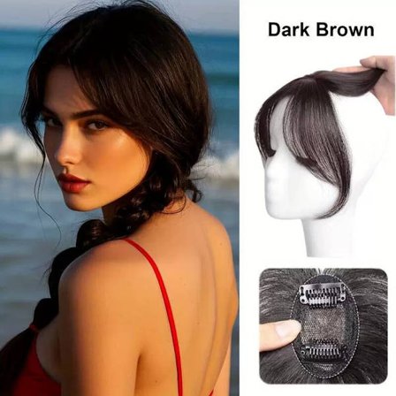 Bangs Hårklemme i Pandehår med Tindinger Hårstykker til Kvinder