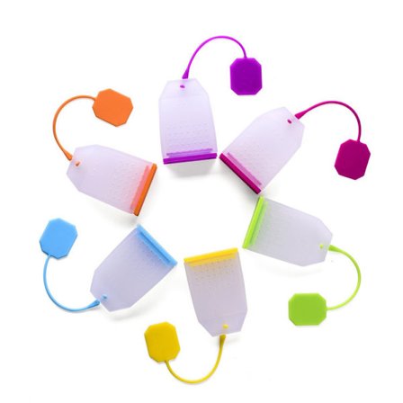 6-pakning silikonesil til te, gjenbrukbar sil til løs te