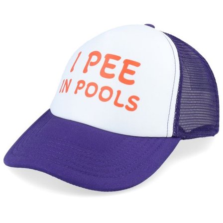 Iconic - Lila trucker Keps - I Pee In Pools Foam Purple/White Trucker @ Hatstore