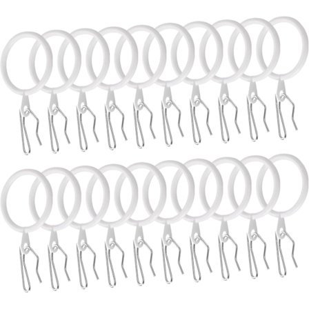 Högkvalitativa helt nya 40 st 1,2-tums innerdiameter metall gardinkrokringar vita draperingsöljetter glidande gardinringar med stift