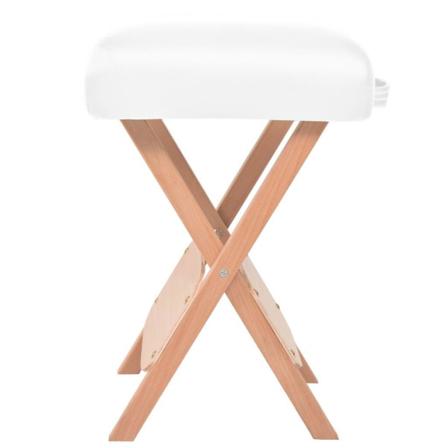 Vidaxl Hopfällbar Massagepall Med 12 Cm Tjock Sits Vit Vit