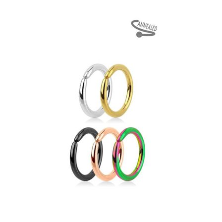 5 stk.10mm Piercing ringe i udglødet 316L kirurgisk stål (16G)