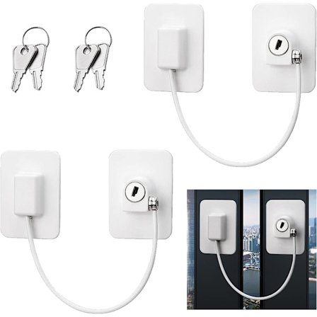 2 stk Vindue Begrænsningslåse Børnesikring Vindue Låse OP