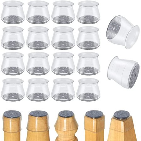 16 stk. Hardved Stolleggbeskyttere, Silikon Stolleggputer, ZQKLA