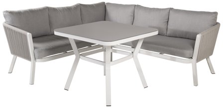 Venture Home Virya 1463-400 Loungeset soffa, bord, vitt/grått, Utemöbler